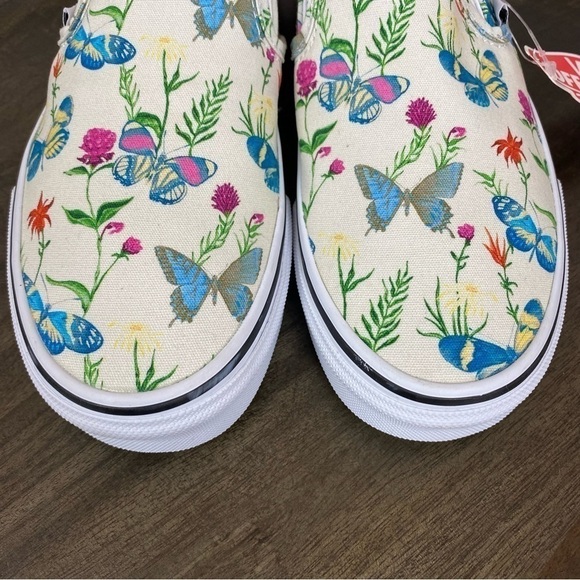 Vans Slip On Butterfly Floral Canvas Sneaker Size 7 Women - Picture 3 of 10